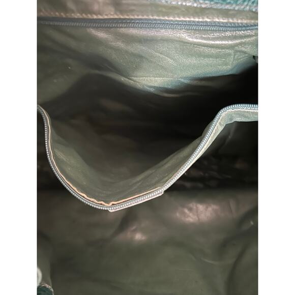 Vintage Mark Cross Rare Large Emerald Green Leather Backpack Italy #132 0700 - Picture 12 of 16